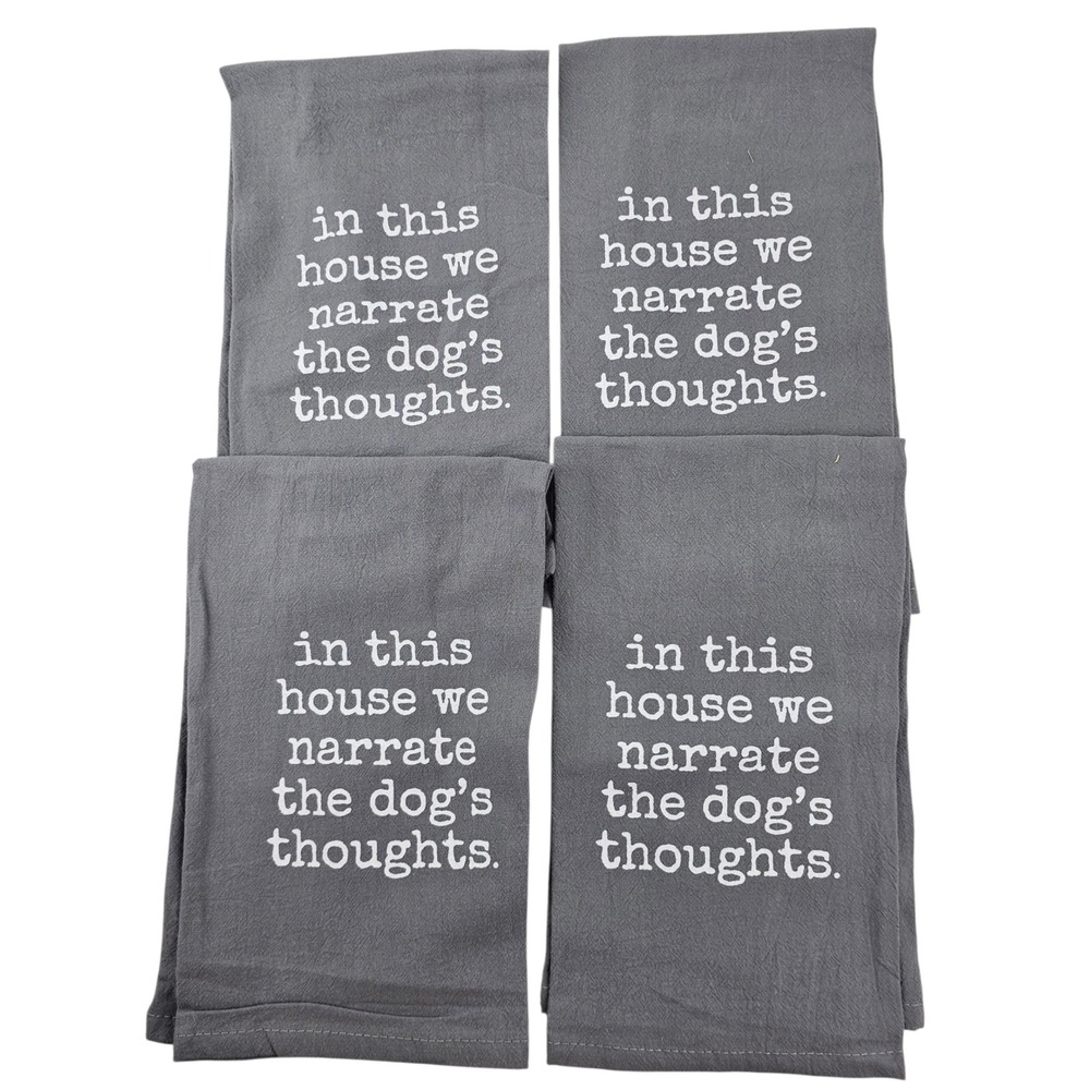 Driftless Studios Gray Dog Lover Kitchen Towels‎ - Narrate the Dog's Thoughts